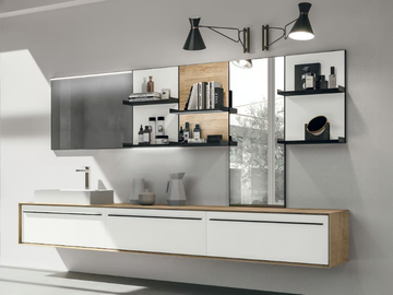 SUITE 03 - Wall-mounted wooden vanity unit with drawers by Gruppo Geromin - view 2